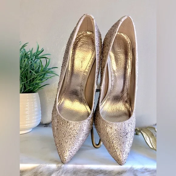 Diba Rose Gold / Blush Sparkly Heels, 7.5 - Picture 5 of 8